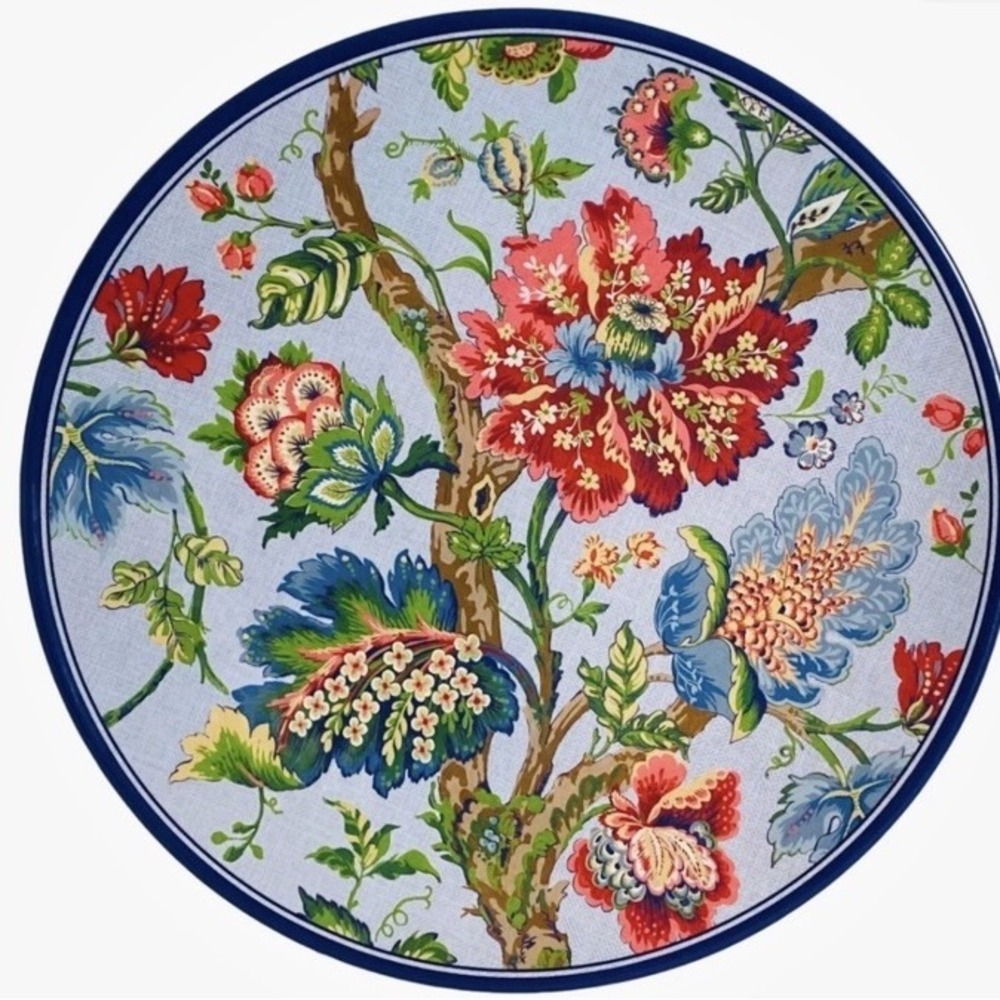4 New Williams Sonoma Nashville Floral Jacobean 11" Melamine Dinner Plates